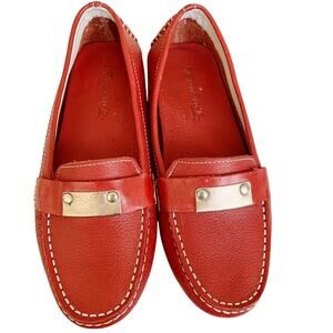 Andacco Isabella Red Brazilian Leather Loafers Size 6